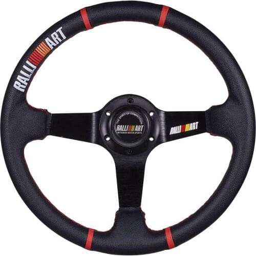 350mm Black Racing Sport Drift Car Deep Dish Steering Wheel with Horn