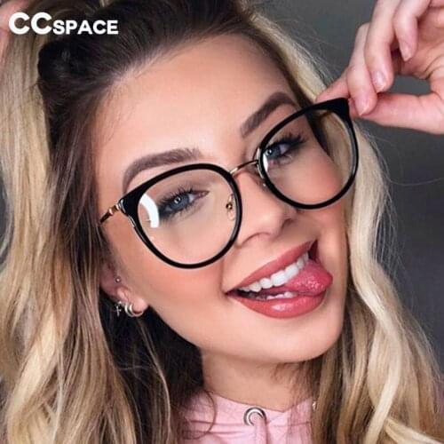 48159 Cat Eye Plastic Titanium Glasses Frames Round Ultralight Men Women Optical Fashion Computer Glasses