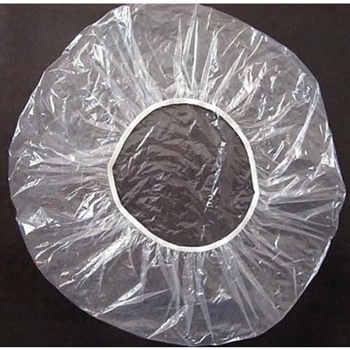 50pcs Disposable Shower Caps Bath Bonnet Clear Spa Hair Salon Hotel One-Off Bathing Elastic Shower Hat Bathroom Products