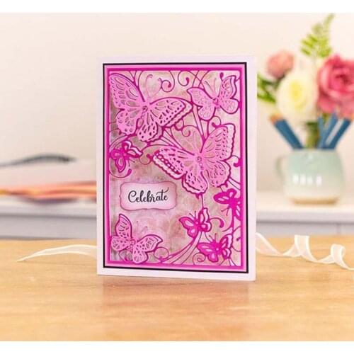 8 Butterflies Background Border Metal Cutting Dies Cut Die Mold Card Scrapbook Paper Craft Knife Mould Blade Punch Stencils 2021