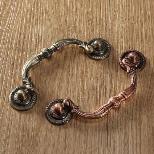 96mm Antique Brass Furniture Handles and Knobs Kitchen Dresser Drawer Cabinet Knob Zinc Alloy Wardrobe Cupboard Door Pull Handle