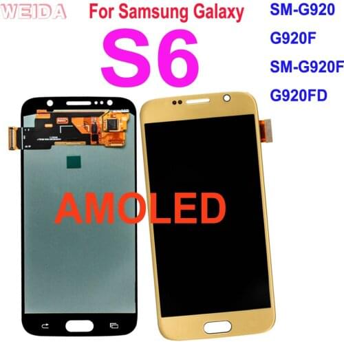 AMOLED LCD For Samsung Galaxy S6 SM-G920 G920F SM-G920F G920FD LCD Display Touch Screen Digitizer Assembly Replacement Parts