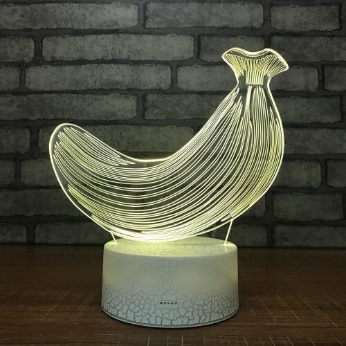 Banana Remote Touch switch White base 3d Lamp Place Vendor Source Night Light Custom Bedside 3d Light