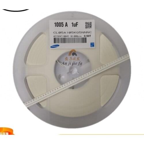 Chip capacitors CL05A105KQ5NNNC MLCC Ceramic capacitor SMD-0402 1000nF / 1uF 6.3V 10V 16V 25V 50VX5R K +-10% RoHS CL05A105KP/O