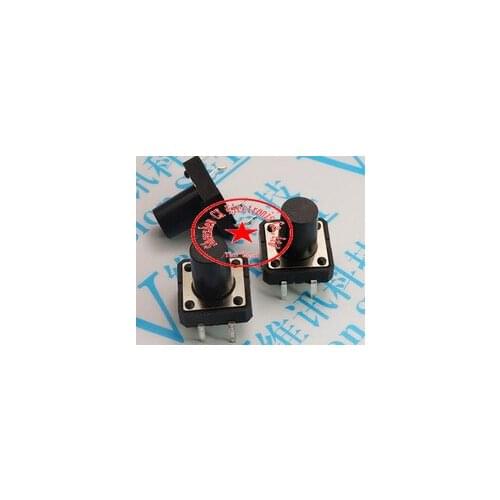 Free shipping 200Pcs/lot 6*6 DIP4 Tact Button Switch Black 12x12x19
