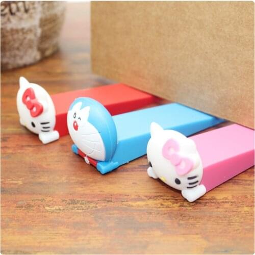Free Shipping 9.5cm PVC Baby Satefy Door Stopper Animal Cartoon Children Kids Silicone Holder Lock Safety Finger Protection #TC