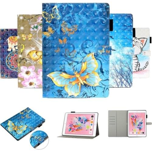 Case For iPad Air 2 Air 1 Case 2018 9.7 2017 pro 9.7 PU Leather silicone Back shiny 3D Vision Cover for ipad 2018 9.7 case kids