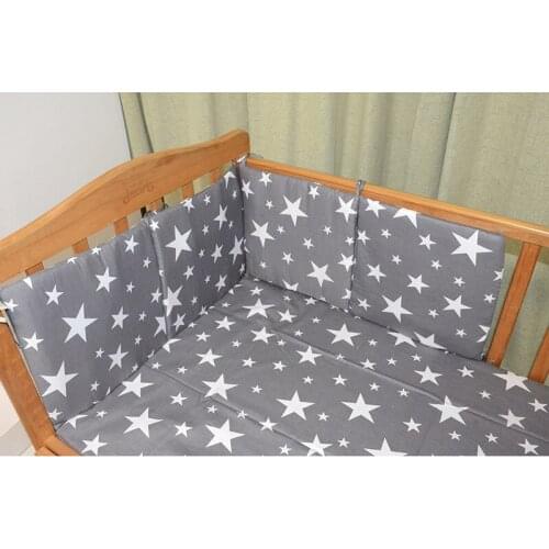 4Pcs/Pack Baby Bed Bumper Infant Bed Cot Bumper Bed Protector Breathable Baby Crib Protector Cushion Toddler Nursery Bedding