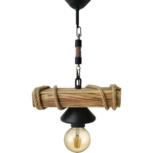 Hepsiniver Home Wood Series Rustic Natural Wood Chandelier Series Single Dual Triple