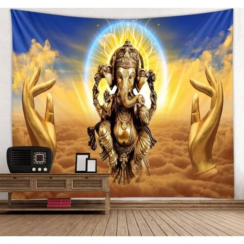 Indian Buddha printed tapestry is soft and easy to care for wall decoration hanging cloth