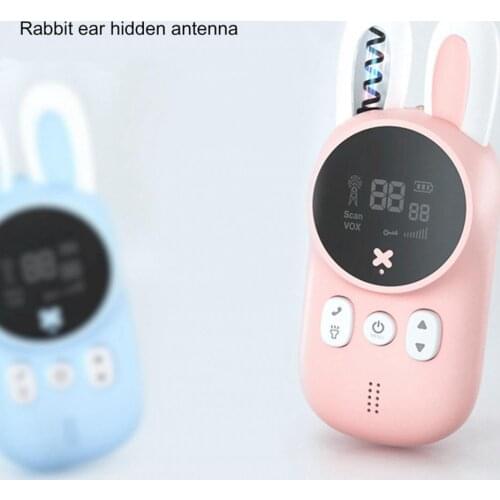 2Pcs Cute Funny Children Cartoon Rabbit Handheld Wireless Two Way Radio Communication Toys Kid Education Toys Gift