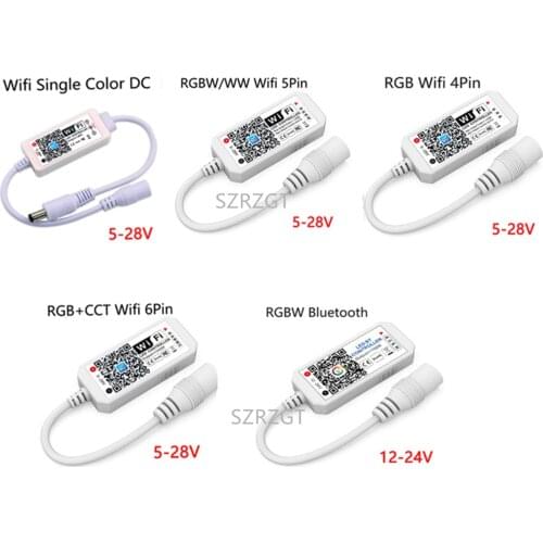 DC5V 12V 24V RGB Led Wifi Controller RGBW RGBWW WiFi LED controller For 5050 2835 WS2811 WS2812B led strip Magic Home