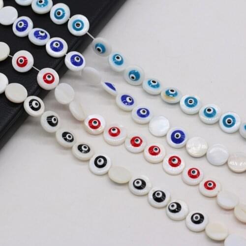 Hot Natural Shell Round Eye Red Black Blue Loose Isolation Beads for Jewelry Making DIY Women Necklace Bracelet Gift Size 8mm