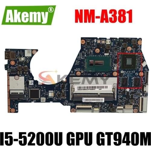 For Lenovo Yoga 3 14 Yoga 3-1470 laptop motherboard NM-A381 motherboard with CPU I5-5200U GPU GT940M 2GB 100% fully tested