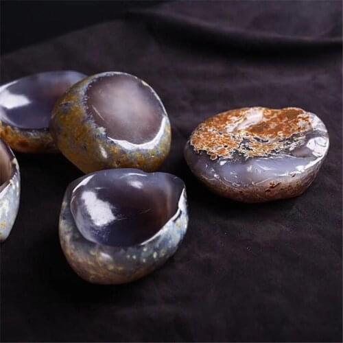 Natural gemstone agate crystal bowl quartz stone large crystal ashtray