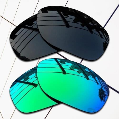 E.O.S 2 Pairs Black & Emerald Green Polarized Replacement Lenses for Oakley Shes Unstoppable OO9297 Sunglasses