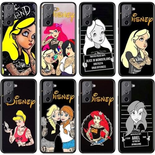 Punk princess disney For Samsung Galaxy S21 S20 FE S10e S10 S9 S8 S7 S6 Ultra Plus Lite 5G Edge Black Soft Phone Case
