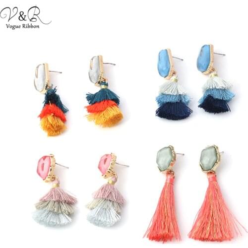 DIY Handmade Jewelry Making 925 Sterling Silver Post Resin Tassel Charms Pendants Drop Dangle Earring Set Components DIY-110