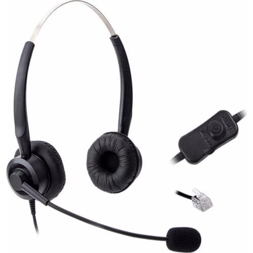 Wantek Corded Call Center Headset Headphone with Mic + Volume Mute Control for Avaya 1416 2420 5410 Polycom VVX 300 Nortel NEC