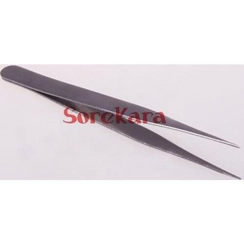 125mm Straight Tweezers Stainless Steel Plier Carbon Steel with Teeth Laboratory Medical Household Dressing