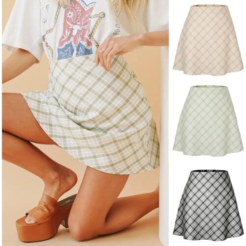 QLUKEOYY Sexy Ins Style Zipper Skirt Joker Sweet Girl Plaid Skirt Woman Mini Skirts Gothic