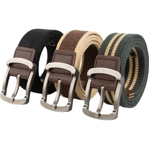 New Canvas Belts Mens Buckle Belts Young Students Joker Woven Canvas Belts 3.8cm Designer Belts Men