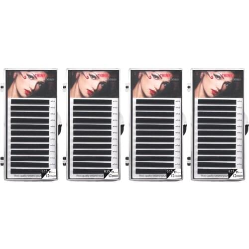 4 boxes 0.05 0.07 Quality eyelash extension Silk lashes individual lashes false mink bushy Soft eye lash