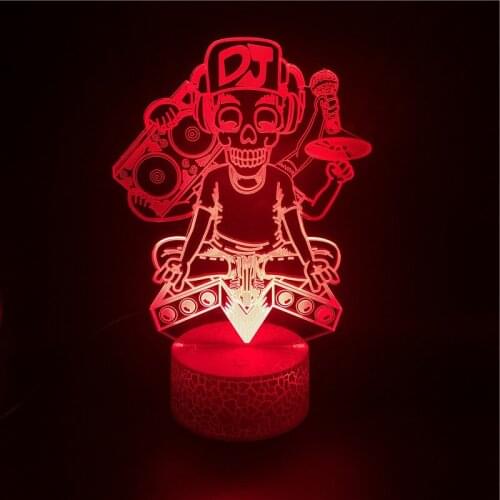 Touch Switch Night Light LED Halloween 3D Nightlight Bedside Lamp Skull Kids Gift Smart Phone Control Holiday Atmosphere Decor
