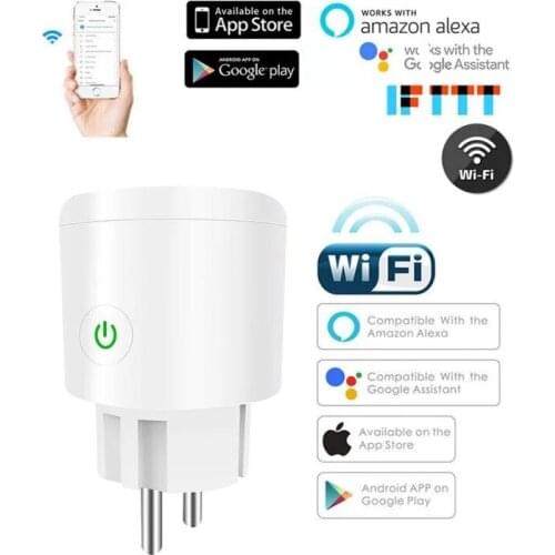 WIFI+Bluetooth 2 Way Smart Wireless Socket 20A EU Smart Timer Plug Support Remote Control Work With Alexa Google Home Assistant