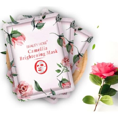 5PCS Camellia Whitening Moisturizing Facial Mask Anti-Aging Brighten Skin Care