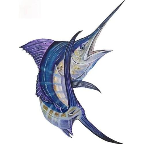 Personality High Quality Vinyl Marlin Bent Fish Sticker Car Home Truck SUV Boat Decal Animal Car Stickers Graphics Apply To Car