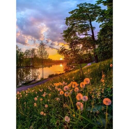 Lake Sunrise Flower Boat DIY Embroidery Cross Stitch 11CT Kits Craft Needlework Set Printed Canvas Cotton Thread Wholesale