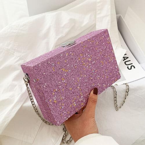 YoReAi New Ladies Bag Fashion Small Square Packs Star Sequin Wallet Ladies Chain Party Shoulder Bags Messenger Mobile Phone Pack