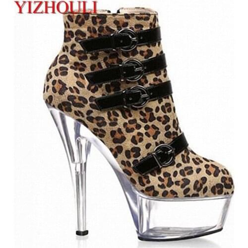 15cm heels boots pump button short winter fashion sexy women Roman short boots motorcycle boots