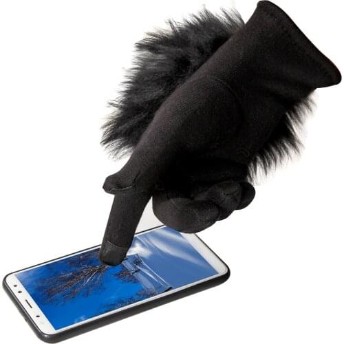 Fox Fur Gloves Women Real Fur Female Gloves Winter Warm Hand Gloves Ladies Luxury Fashion Covered Winter Gloves Mittens