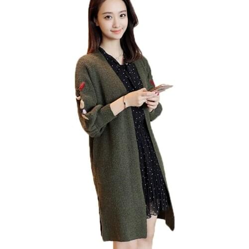 2020 New Autumn Winter Sweater Large Size Womens Costumes Vintage Embroidery Floral Cardigan LooseLanturn Sleeve Tops J333