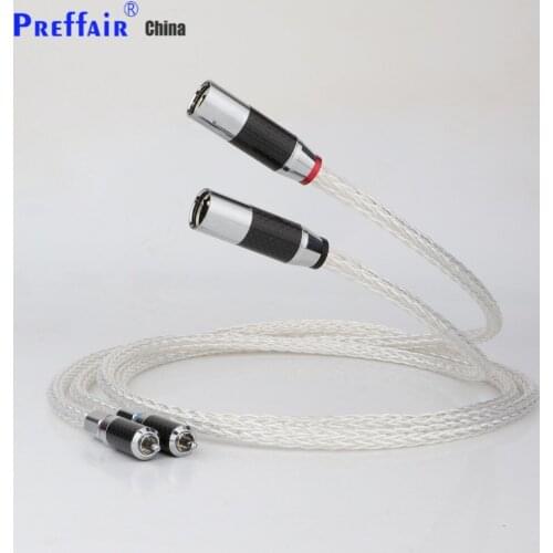 1Pair OCC Silver plated XLR Audio cable Balance cable RCA Male TO XLR Male Female Connector Audio Cable 8AG Twist Cable