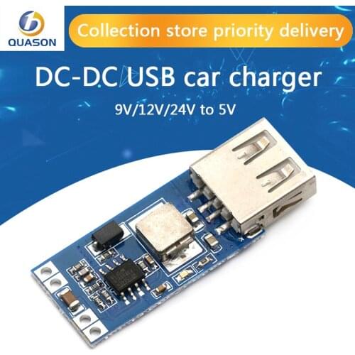 1PCS 9V/12V/24V to 5V DC-DC step-down car charger USB car charger 3A output buck regulator power supply module