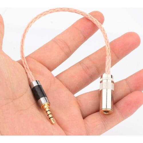 10cm OCC Copper Braided Audio Cord 3.5 Male to 4.4 Female Adpter For MP3 Music Player