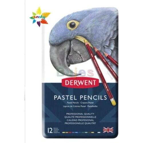 12/24/36/72 color 4mm core UK OEM pastel Pencil Student artist Art Painting Supply derwent Portrait painting draw pencil tin box