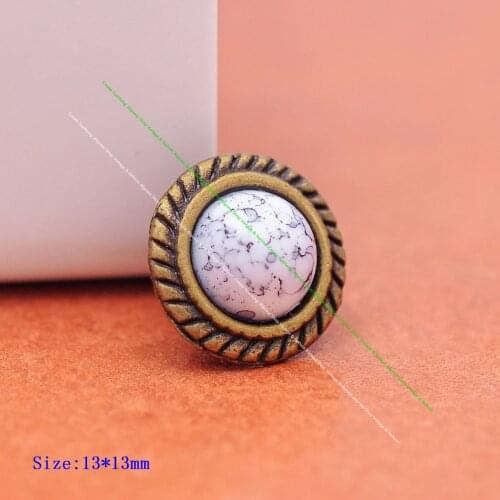 20pc 13mm Vintage Brass Cone Turquoise Rivet Stud Fastener Concho Rivetback For Leathercraft Belt Hatband Handcraft Decor