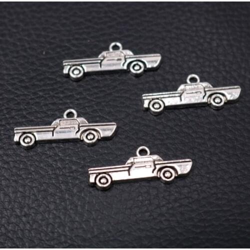 20pcs Silver Plated Pickup Truck Pendants Retro Bracelet Earrings Metal Accessories DIY Charms ForJewelry Crafts Making A1901