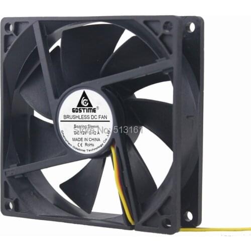 5pcs/lot Gdstime 92mm 9cm 92x92x25mm 12V 3Pin 9225 Brushless DC Cooler Cooling Case Fan