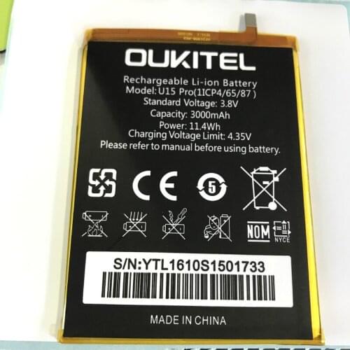 3000mAh battery for Oukitel U15PRO/U15 PRO 5.5inch Smartphone Batteries + track code