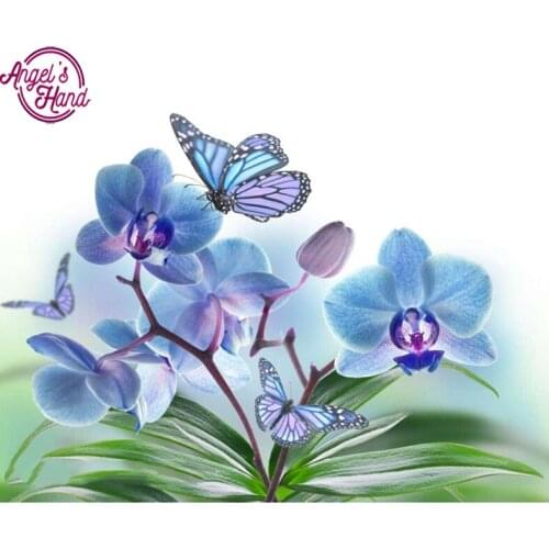 5D DIY diamond embroidery butterfly&orchid diamond painting Cross Stitch full drill Rhinestone mosaic home decoration