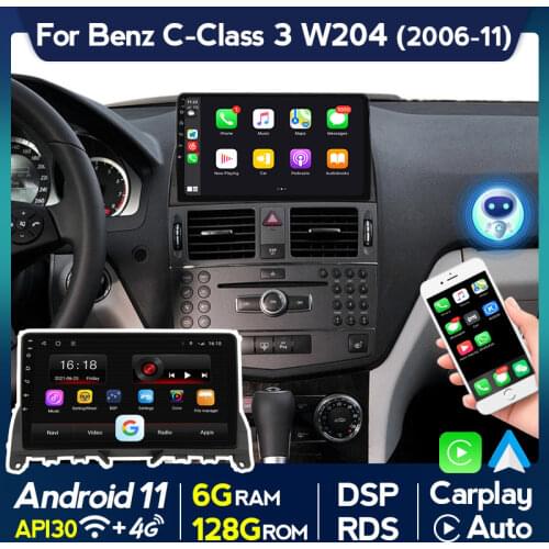 IPS Car Radio For Mercedes Benz C Class 3 W204 S204 2007-2014 Multimedia Video Player WIFI BT DSP Carplay Auto No DVD 1024*600