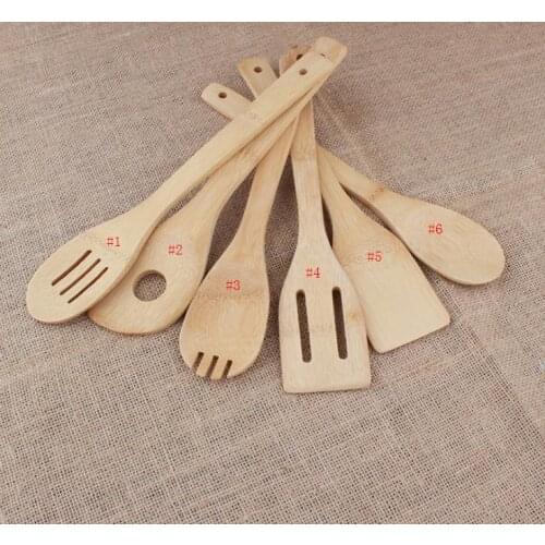 Bamboo Utensil Spoon Spatula Mixing Professional Kitchen Wooden Cooking Tools SN977