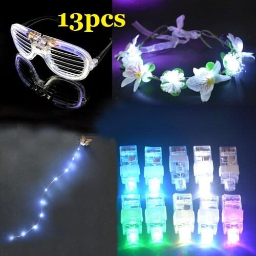 White LED Light Up Toys Party Glow Blinking Bracelet Hair Styling Tools Braider Finger Lights Flower Wreath Christmas