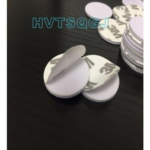 Free shipping(100 pcs) 125Khz RFID Writable Tags Stickers T5577 Cards Proximity Rewritable PVC with 3M glue Adhesive Tag