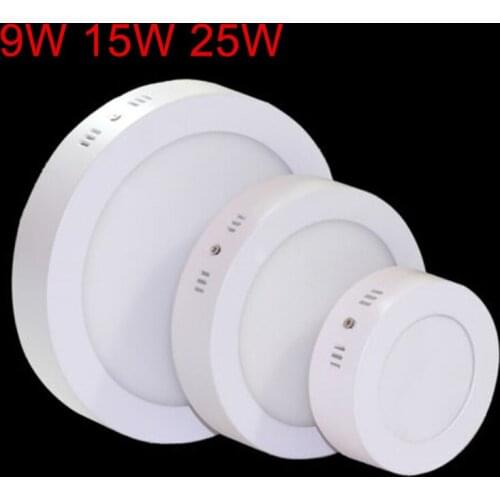 Free shipping 9W/15W/25W Round Led Panel Light Surface Mounted Downlight lighting Led ceiling downlight Warm/Natural/Cold White